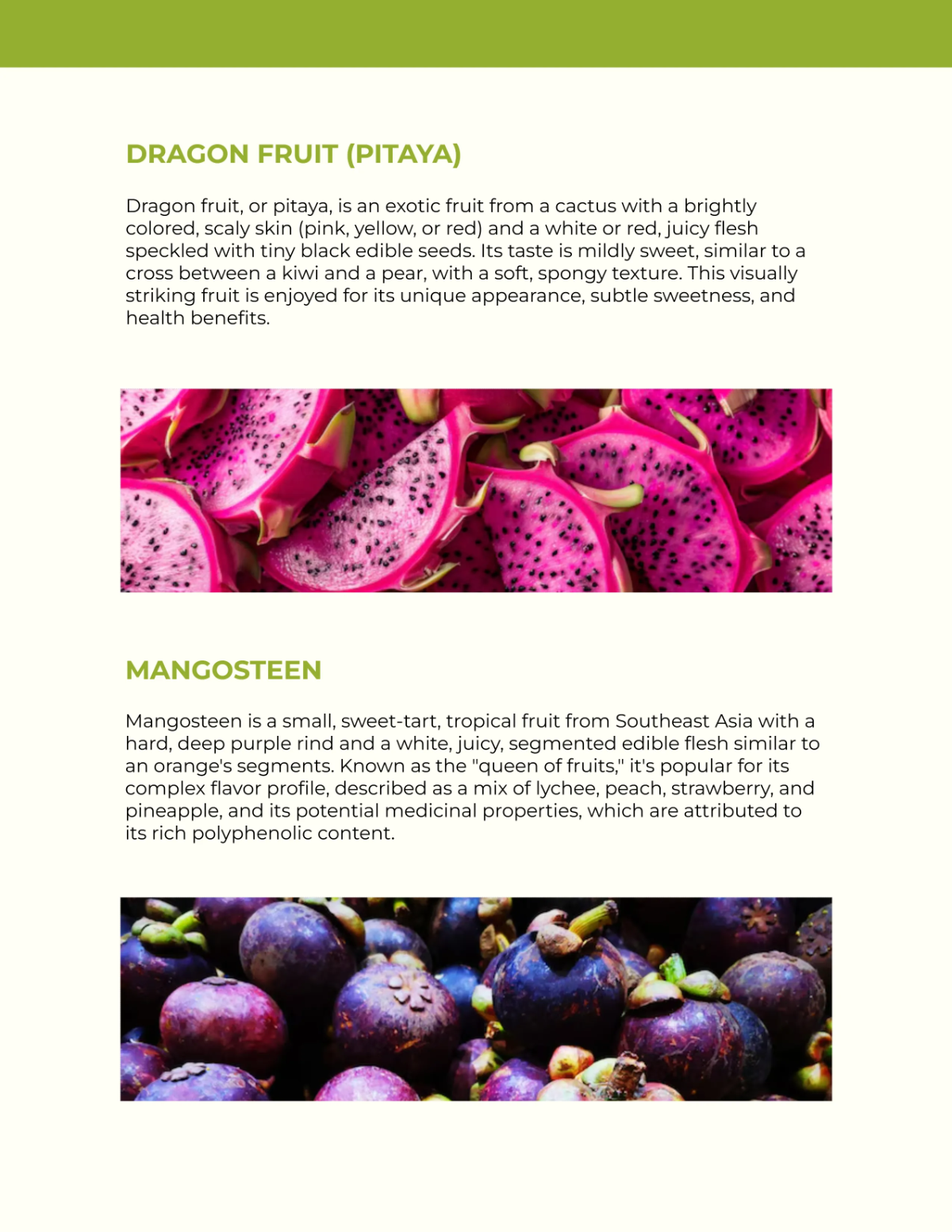 Free Fruits Catalog Layout Template to Edit Online