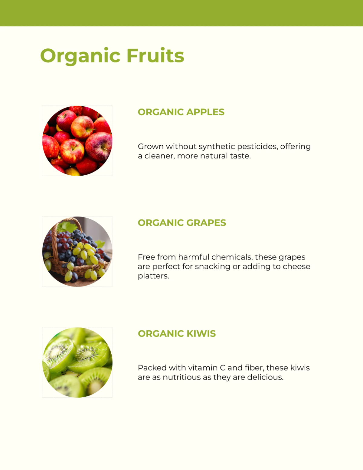 Free Fruits Catalog Layout Template to Edit Online