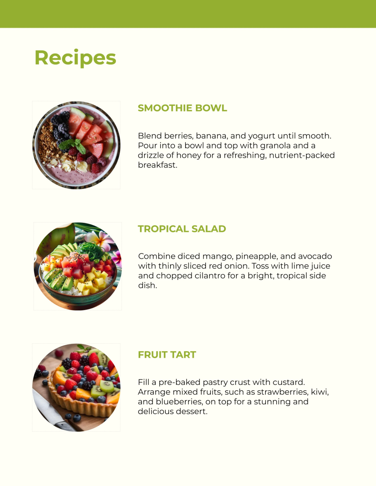 Free Fruits Catalog Layout Template to Edit Online