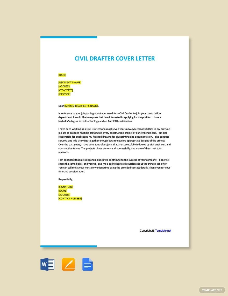 Civil Drafter Cover Letter