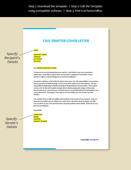 example of cover letter for drafter position