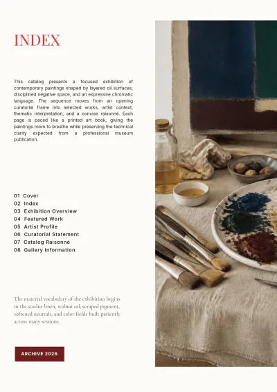 Free Art Catalog Template to Edit Online