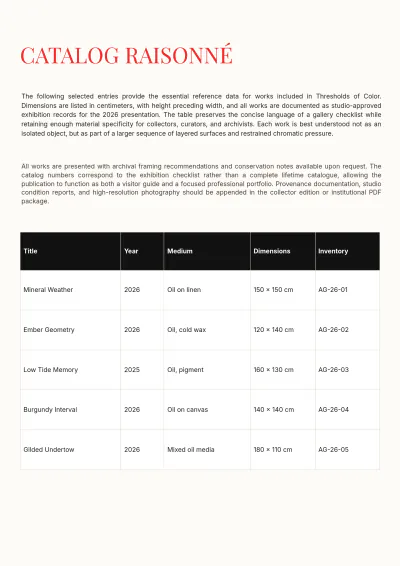 Free Art Catalog Template to Edit Online