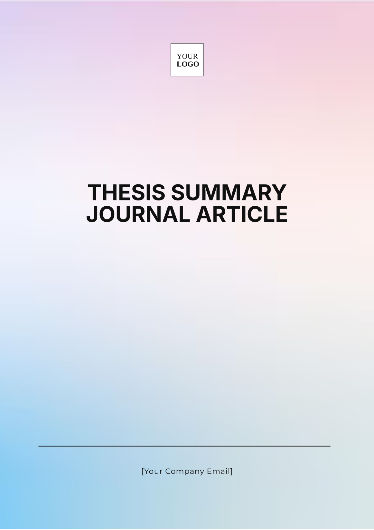 Thesis Summary Journal Article Template - Edit Online & Download