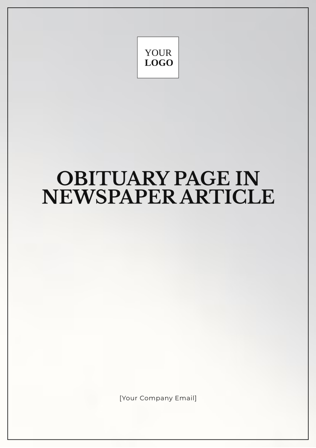 Obituary Page in Newspaper Article Template - Edit Online & Download