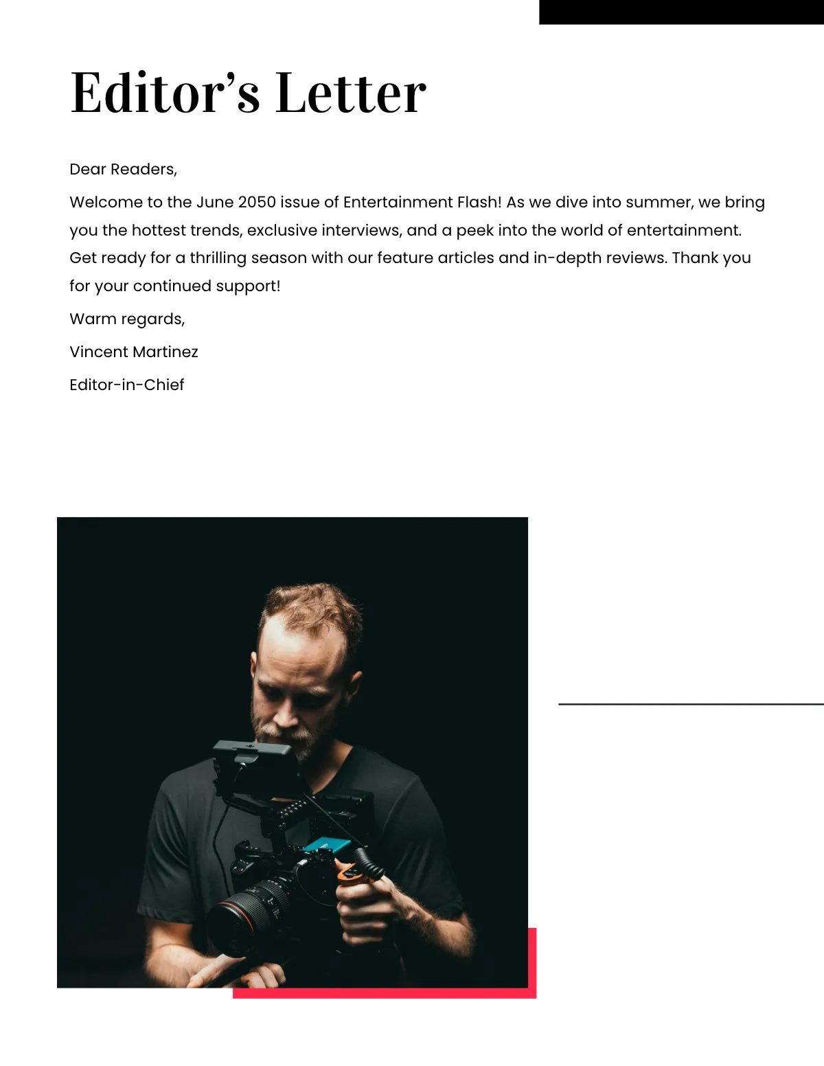 Free Blank Entertainment Magazine Layout Template to Edit Online