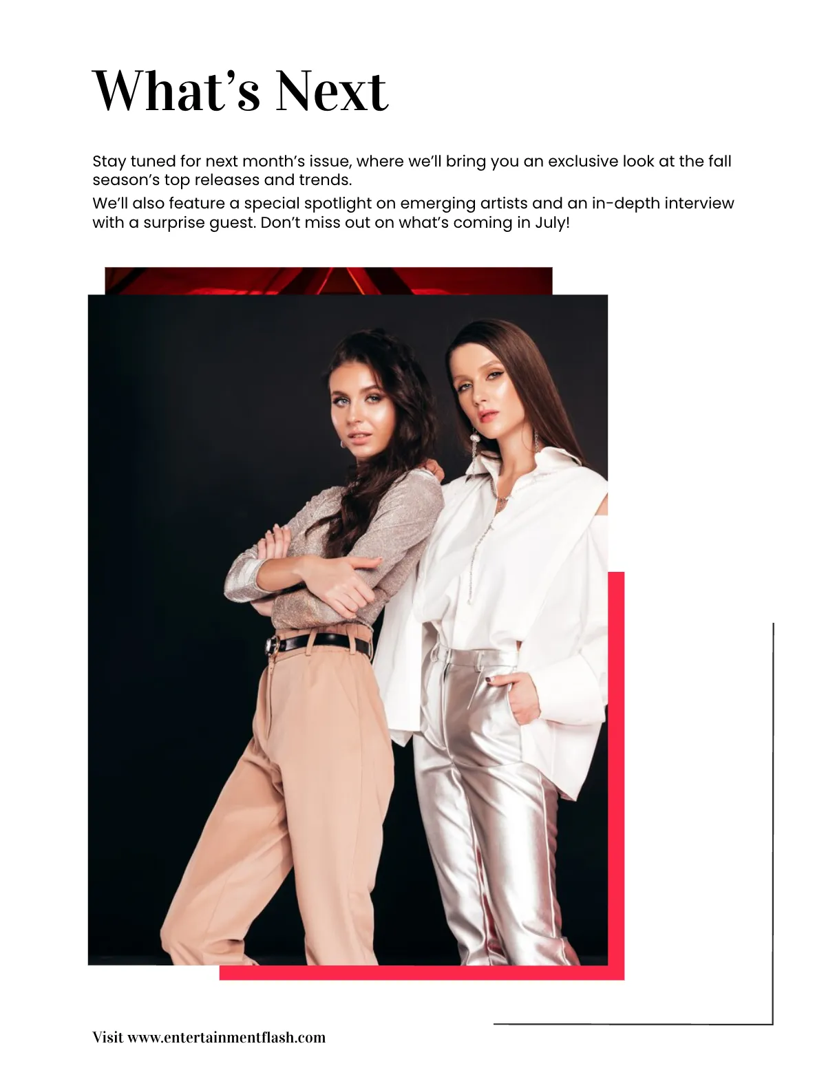 Free Blank Entertainment Magazine Layout Template to Edit Online