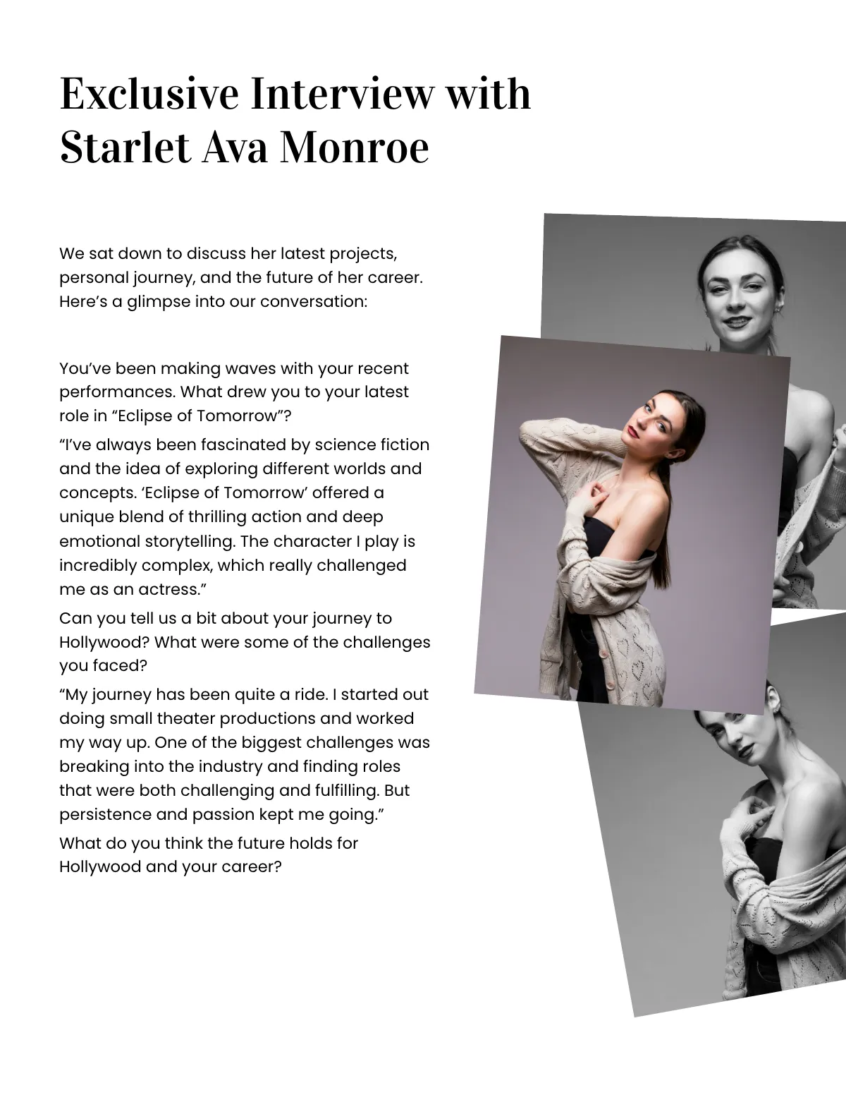 Free Blank Entertainment Magazine Layout Template to Edit Online