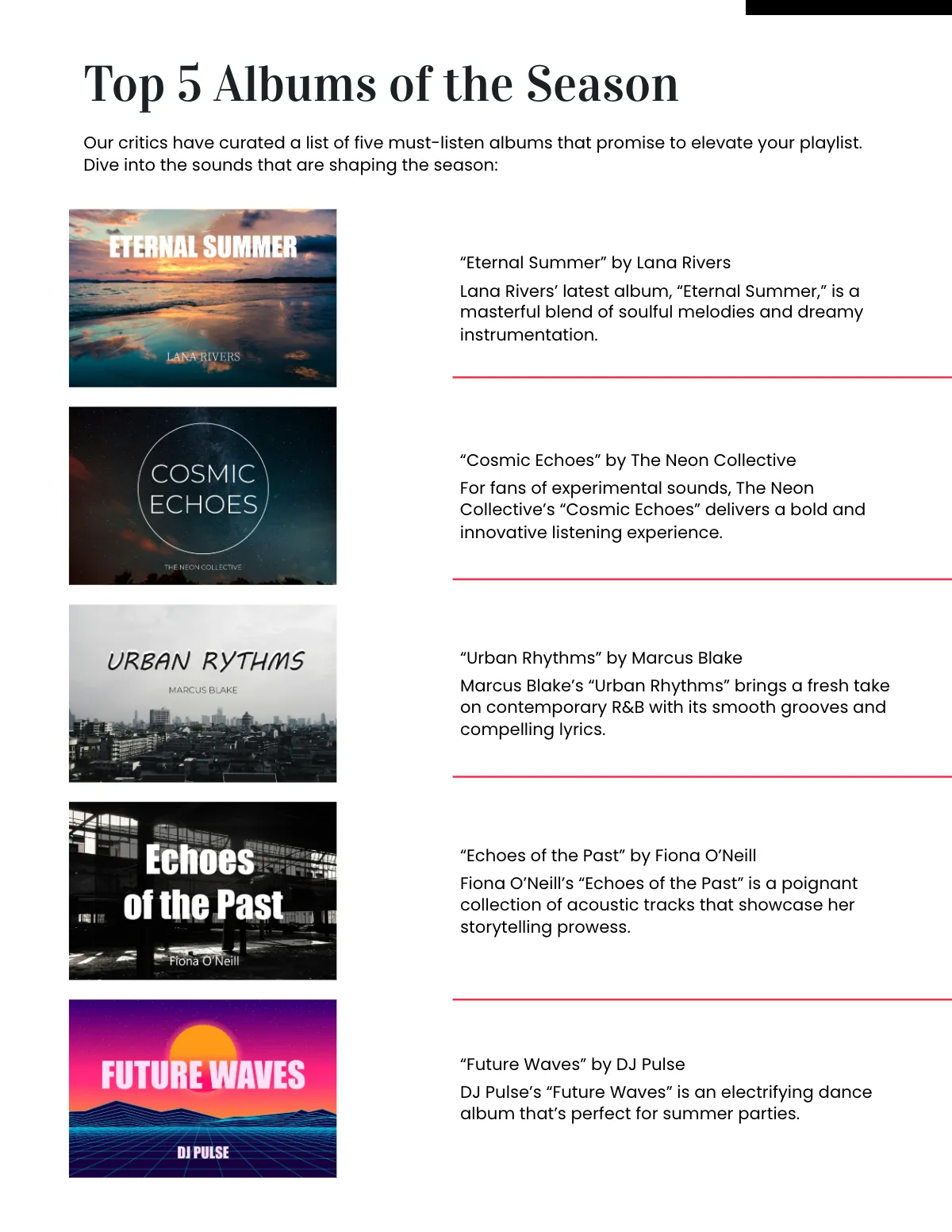 Free Blank Entertainment Magazine Layout Template to Edit Online