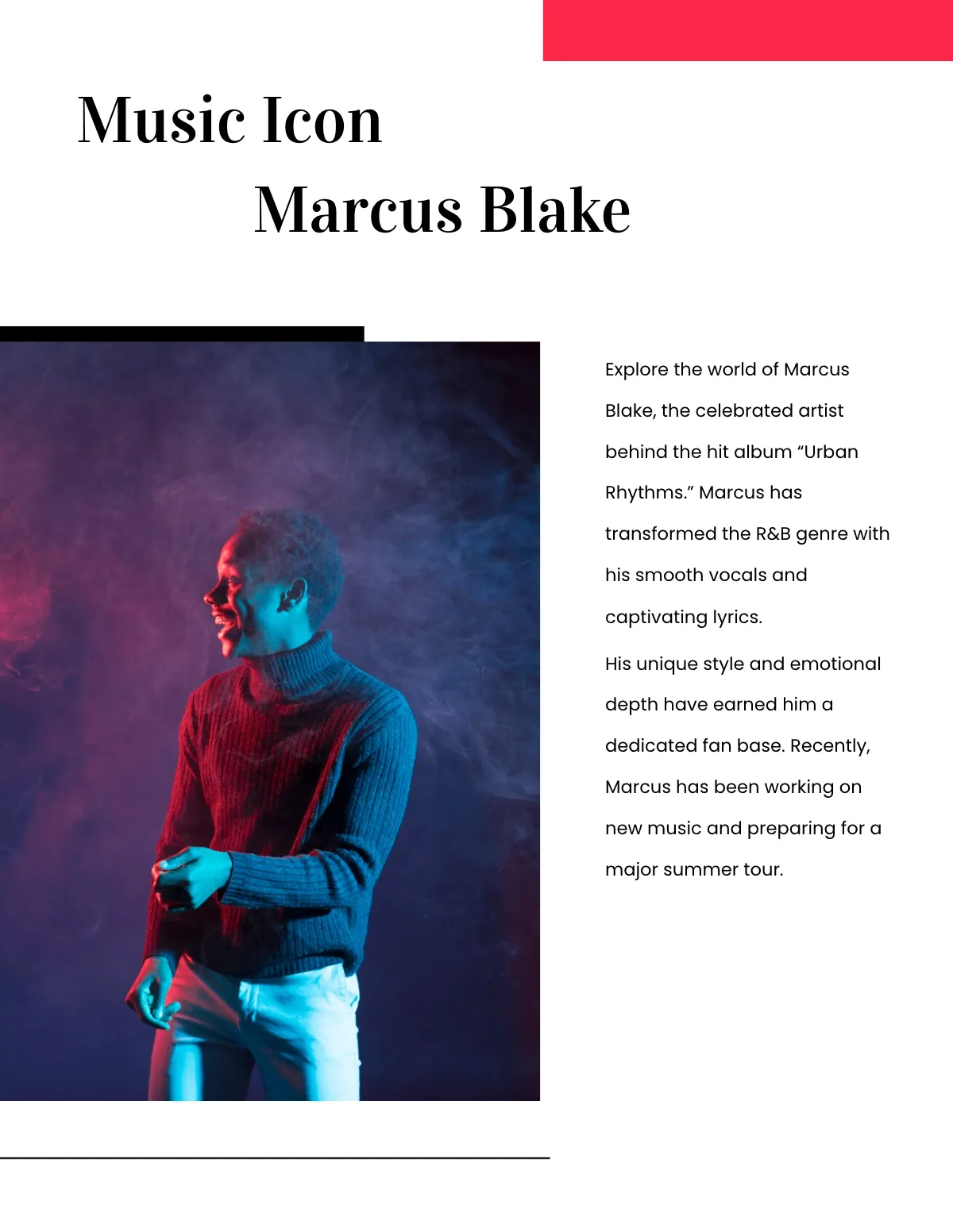 Free Blank Entertainment Magazine Layout Template to Edit Online