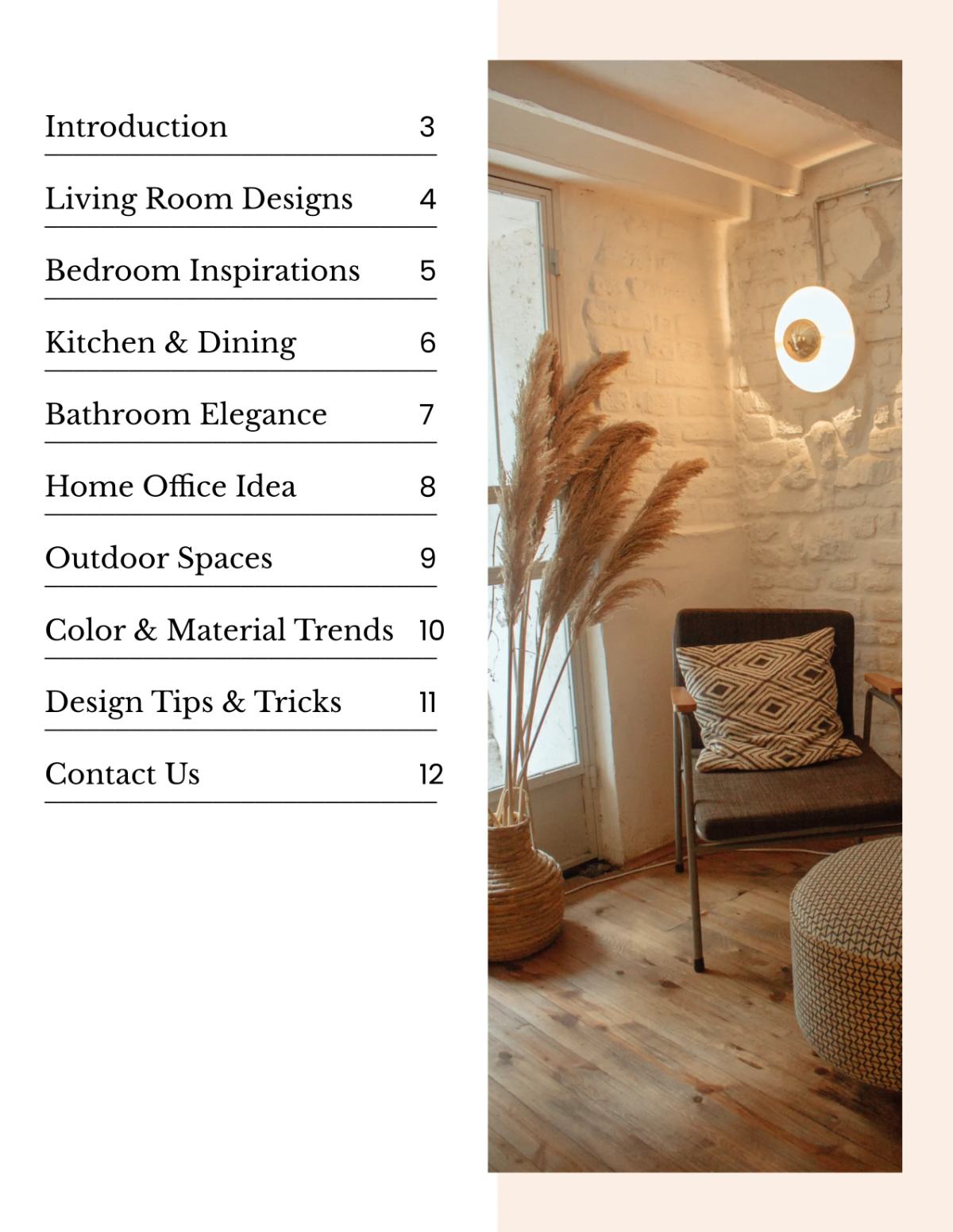 Free Aesthetic Interior Design Catalog Template to Edit Online