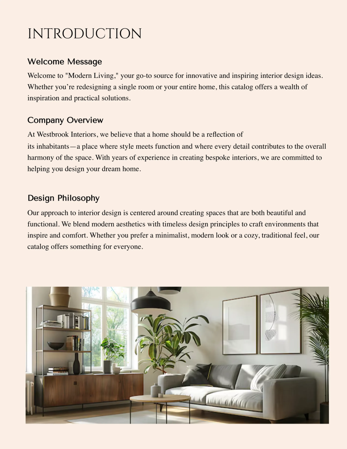 Free Aesthetic Interior Design Catalog Template to Edit Online