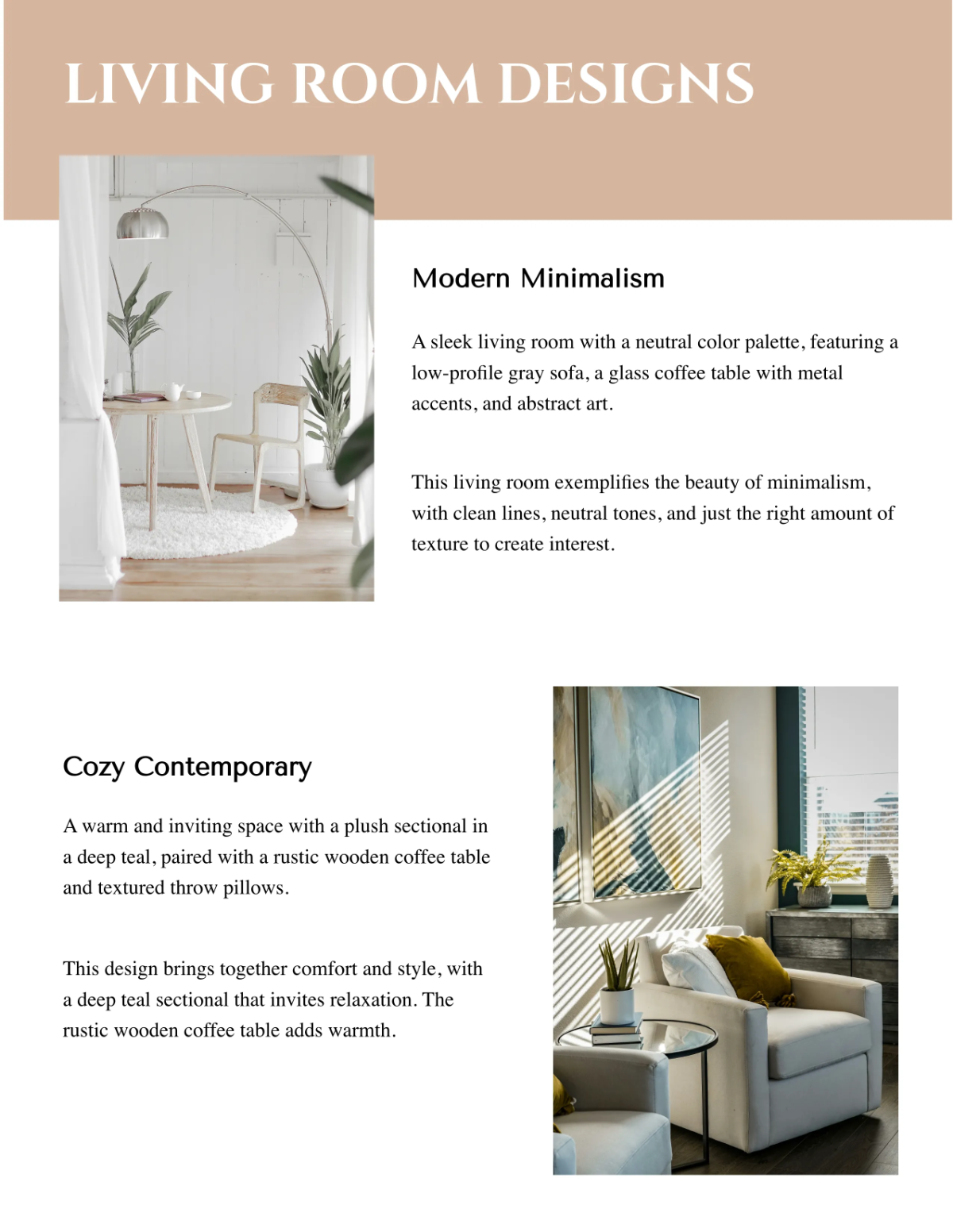 Free Aesthetic Interior Design Catalog Template to Edit Online