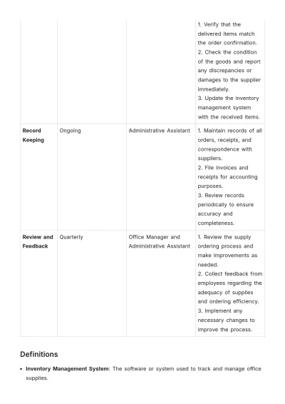 Free Work Procedure Layout Template to Edit Online