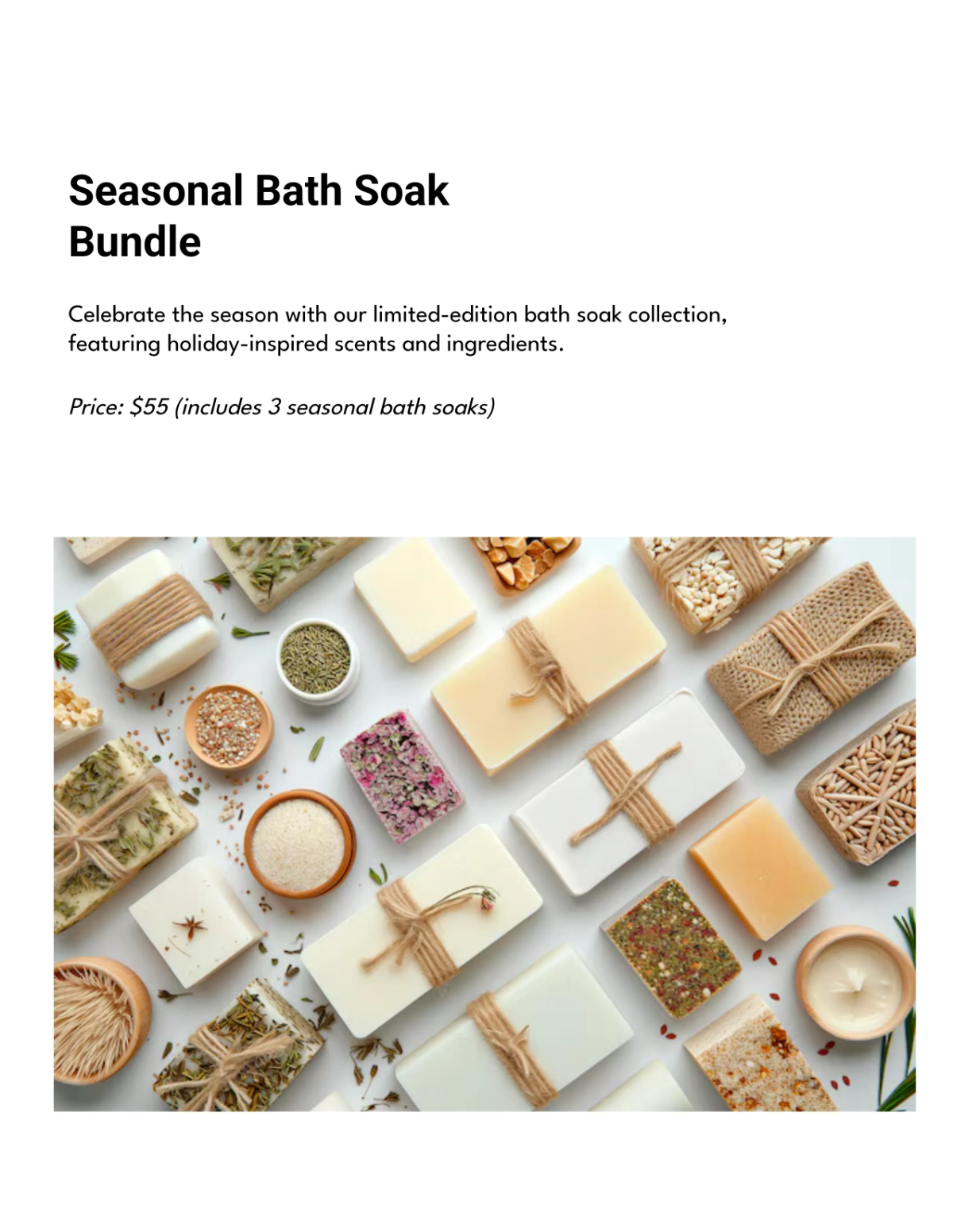 Free Bath Soak Catalog Template to Edit Online