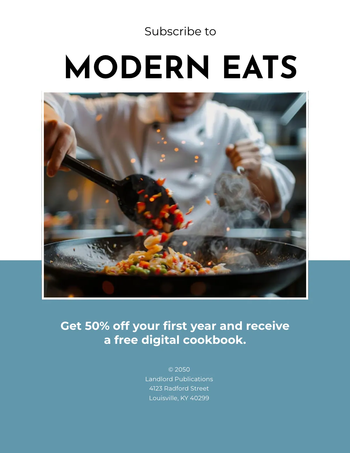 Free Modern Cooking Magazine Template to Edit Online