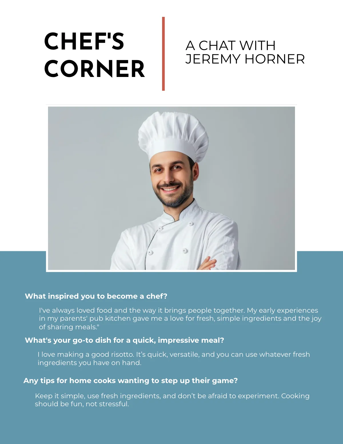 Free Modern Cooking Magazine Template to Edit Online