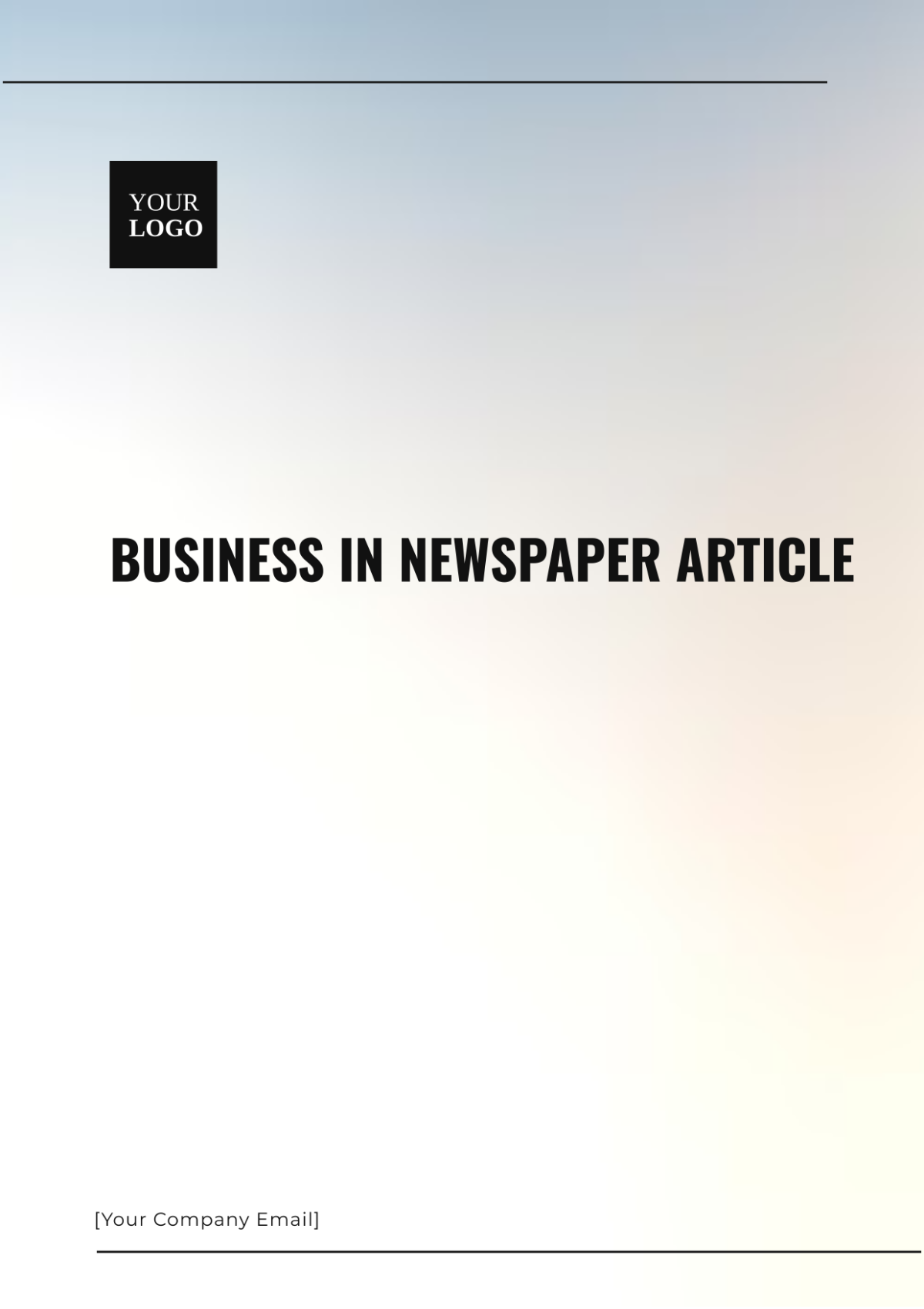 Business in Newspaper Article Template - Edit Online & Download