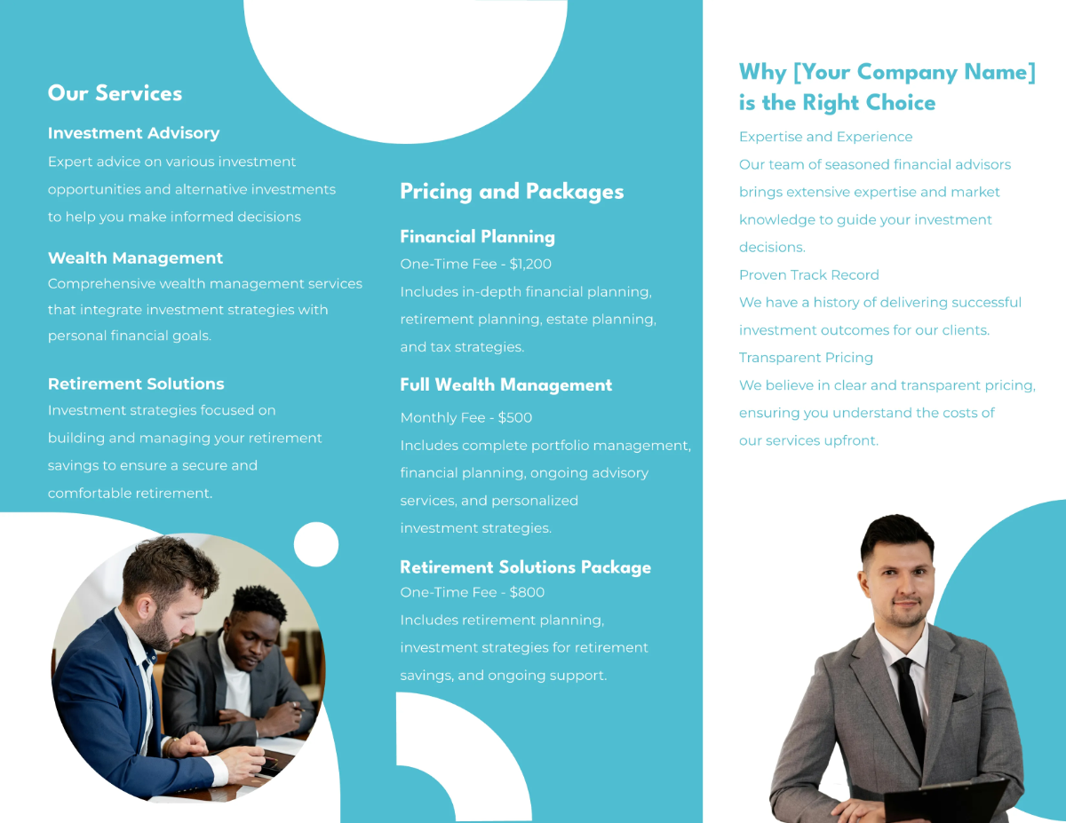 Free Financial Investment Brochure Template to Edit Online