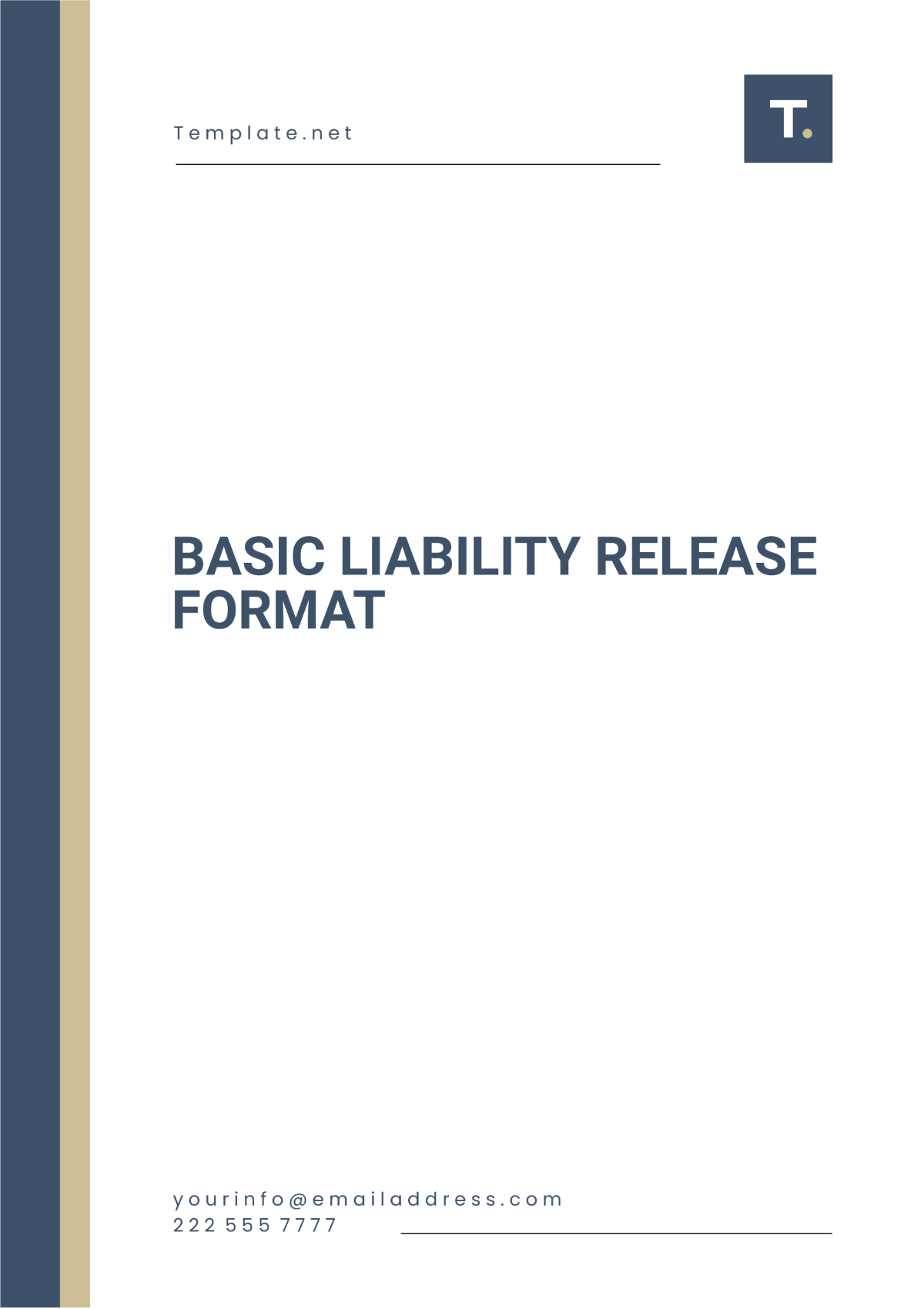 Basic Liability Release Format Template