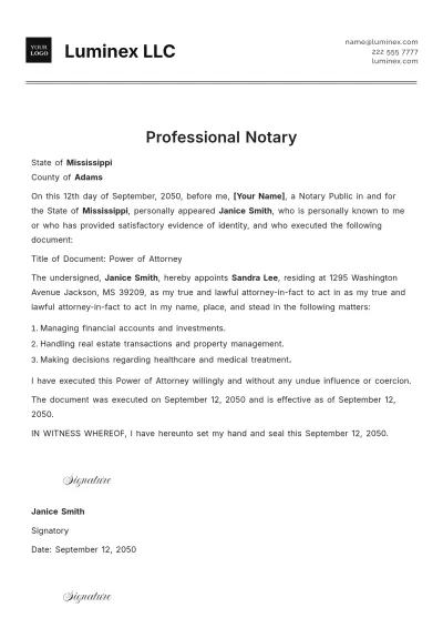 Free Professional Notary Template to Edit Online