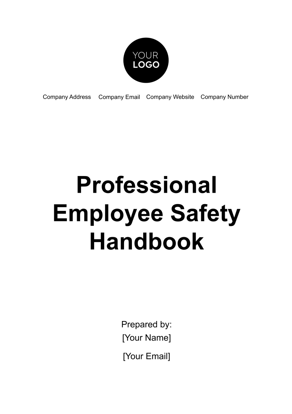 Professional Employee Safety Handbook Template