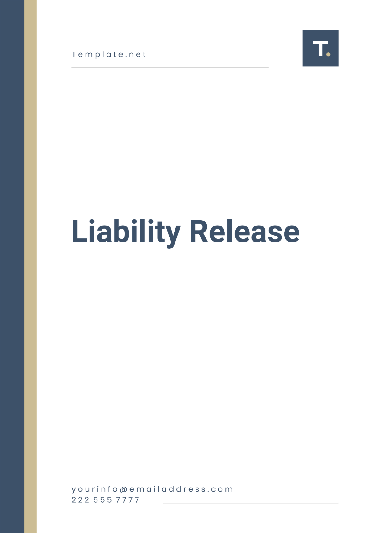 Printable Liability Release Template