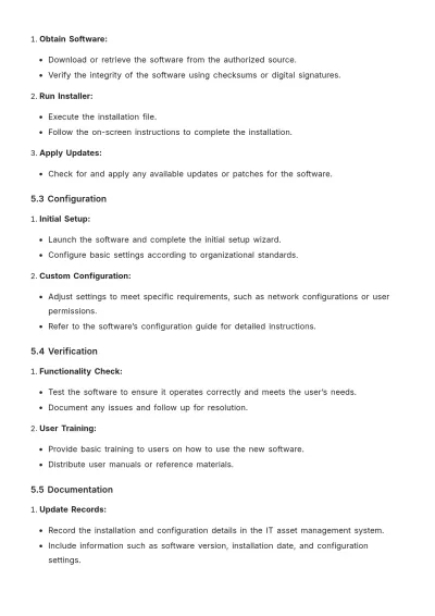 Free Procedure Template for IT to Edit Online