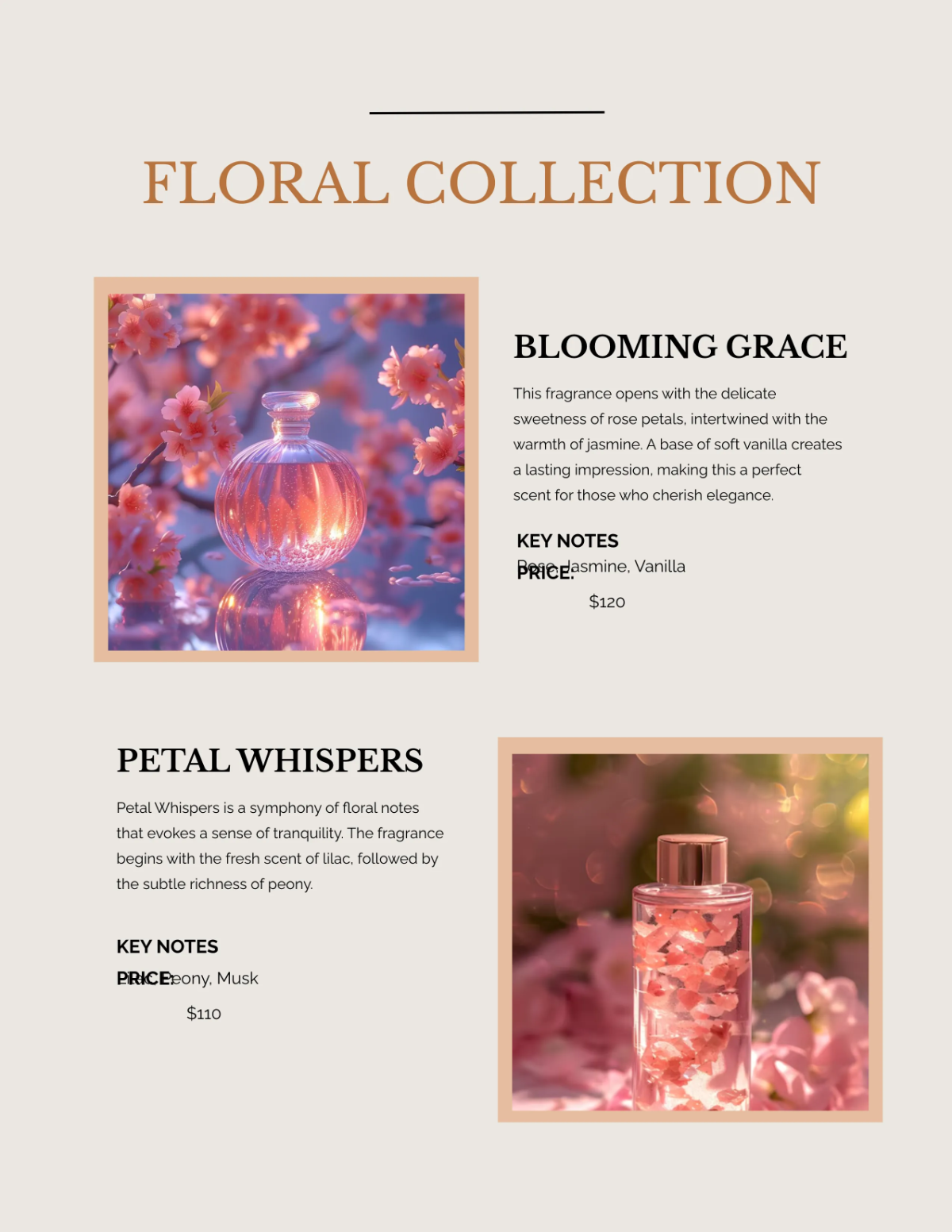 Free Customizable Perfume Catalog Template to Edit Online