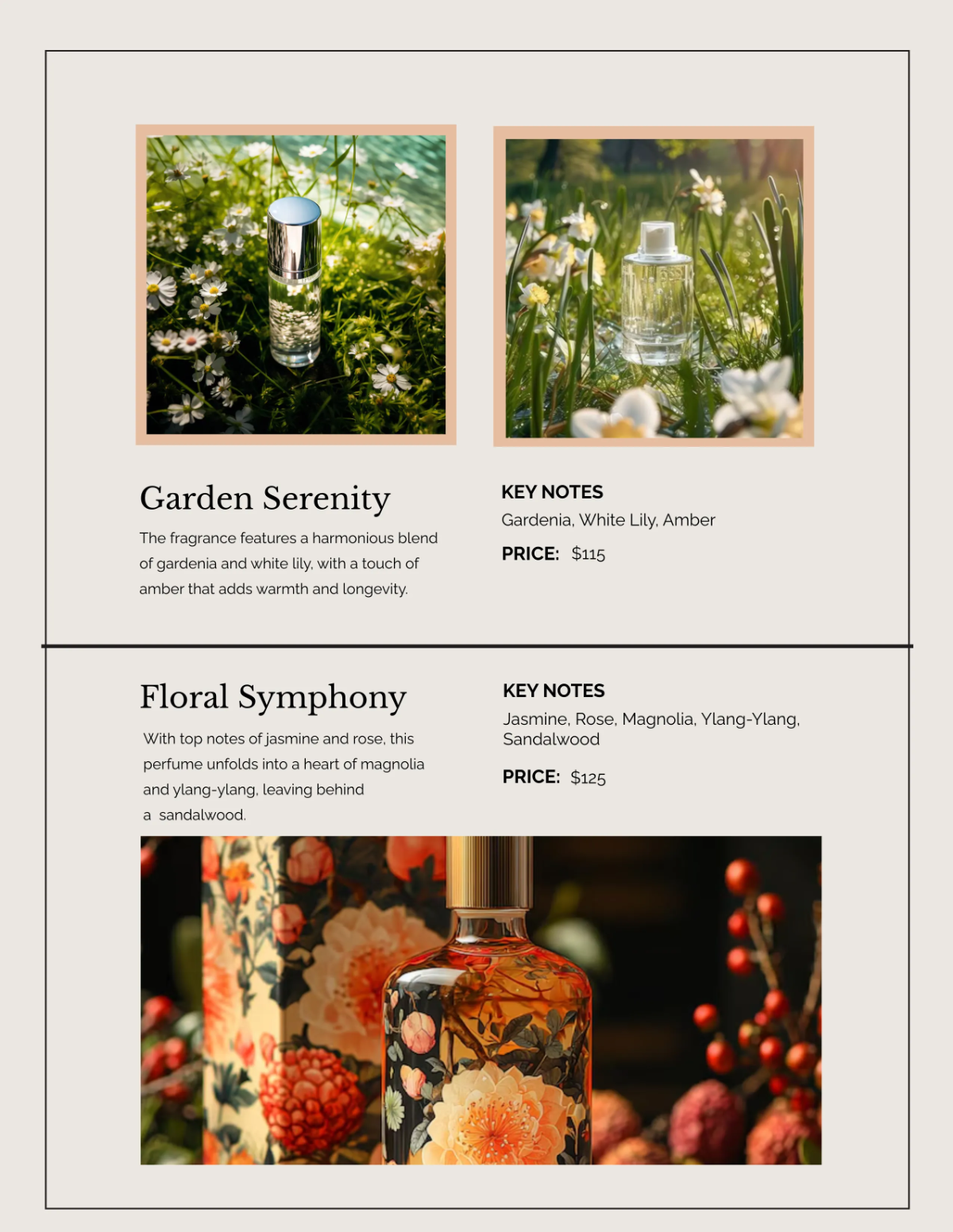 Free Customizable Perfume Catalog Template to Edit Online