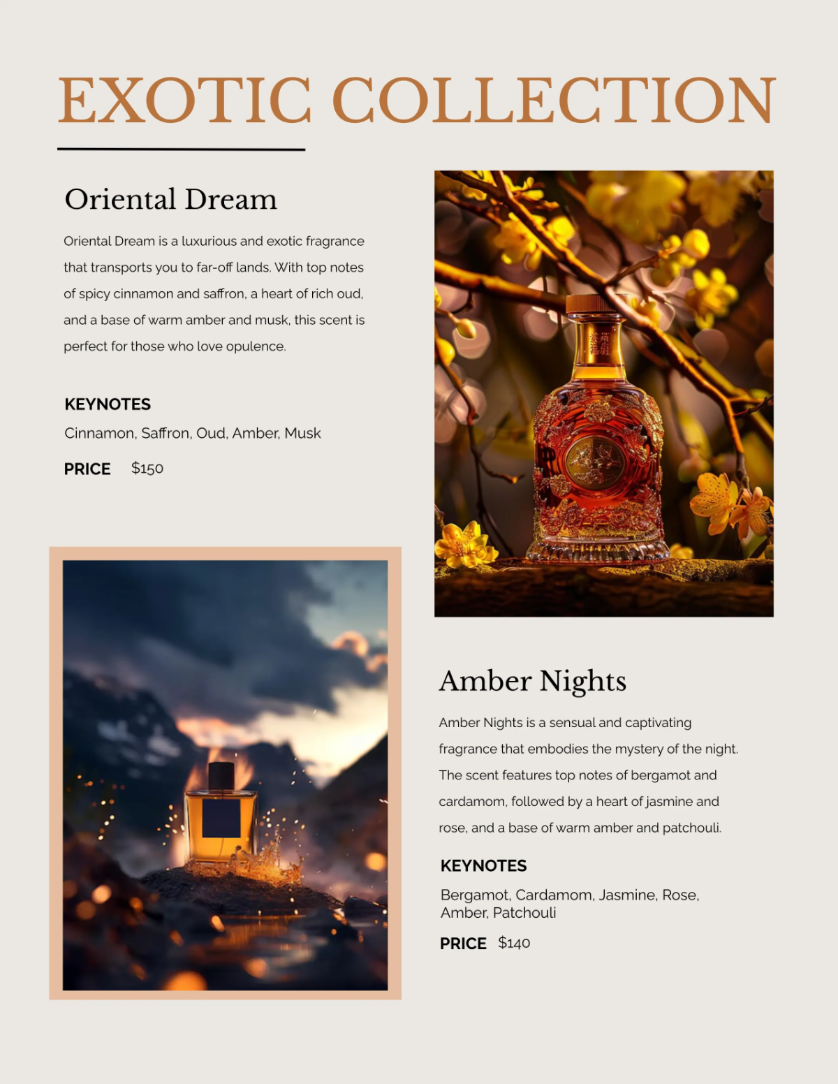 Free Customizable Perfume Catalog Template to Edit Online