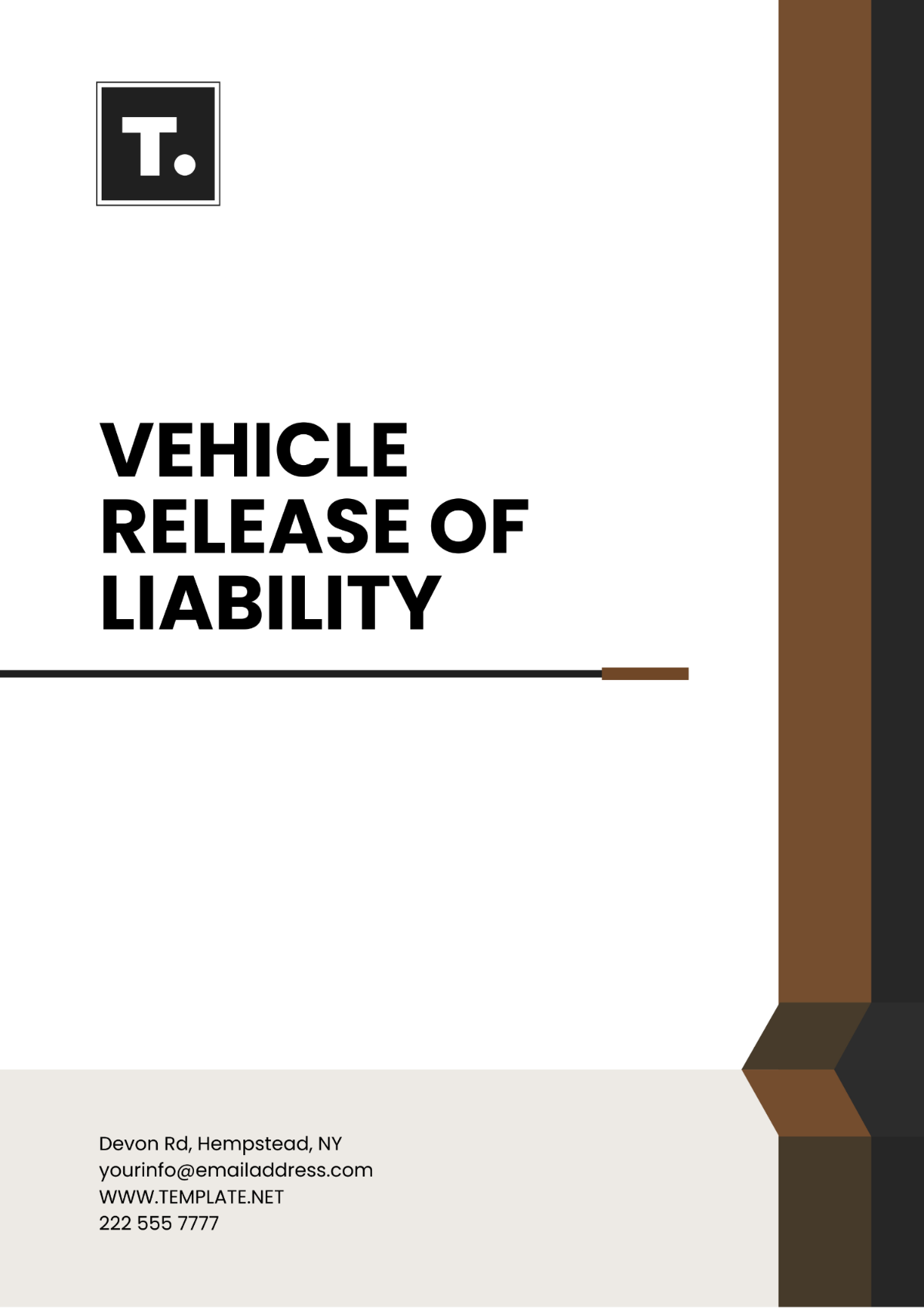 Vehicle Release of Liability Template