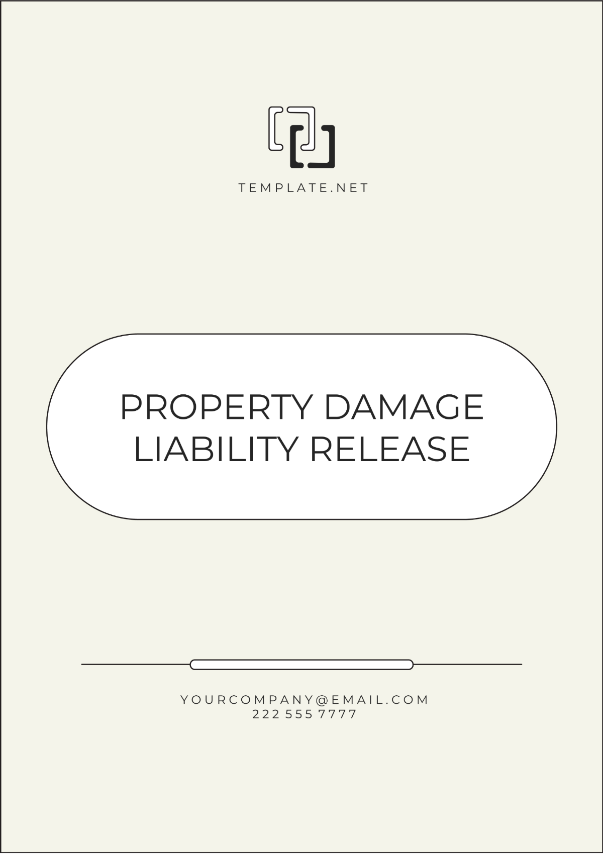 Property Damage Liability Release Template