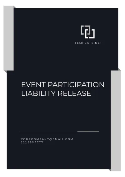 Free Event Participation Liability Release Template to Edit Online