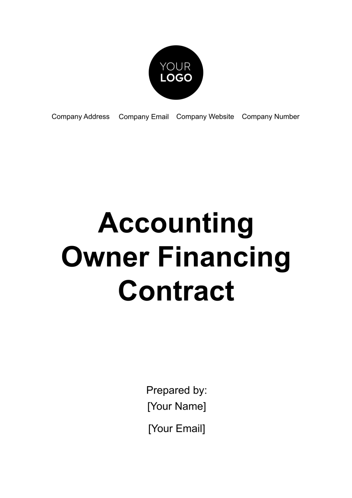 Accounting Owner Financing Contract Template