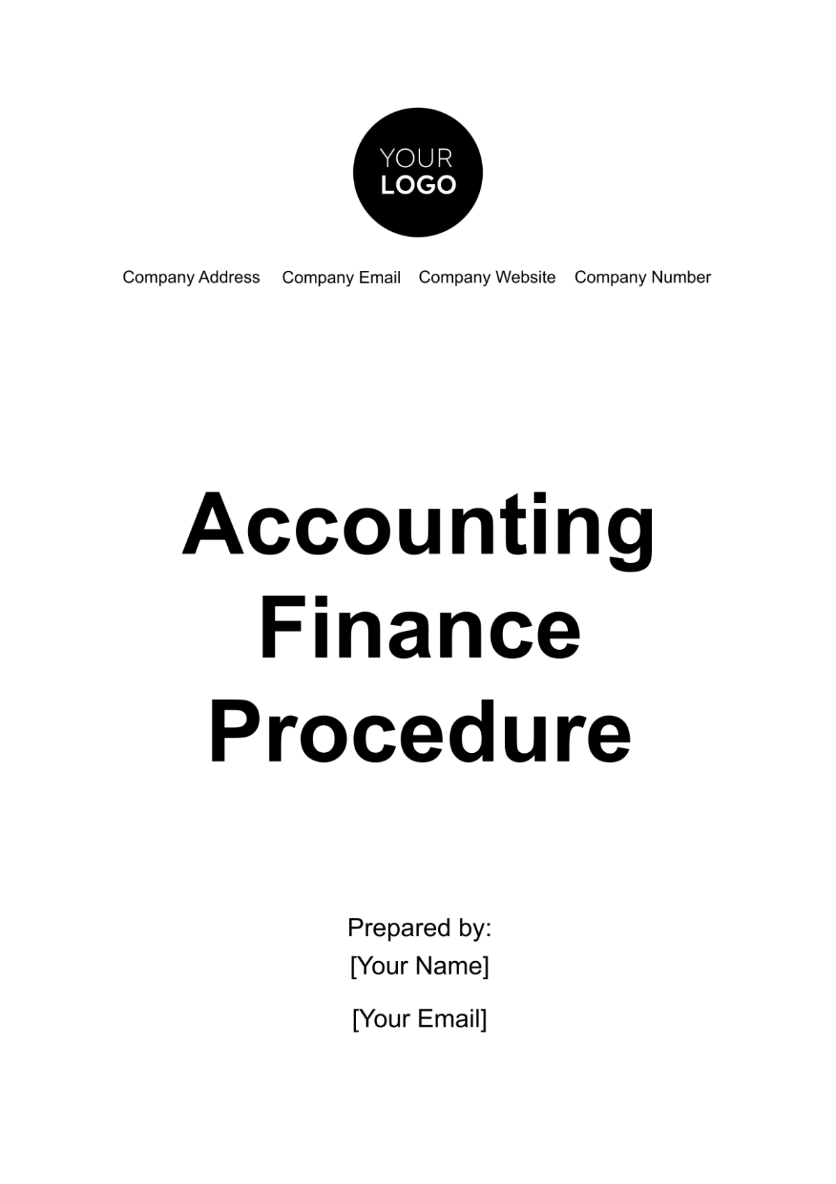 Accounting Finance Procedure Template