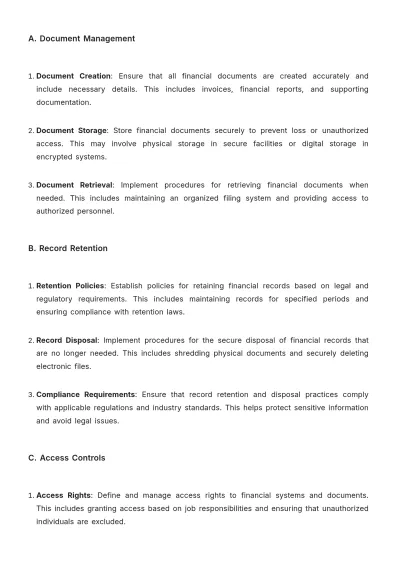 Free Accounting Finance Procedure Template to Edit Online