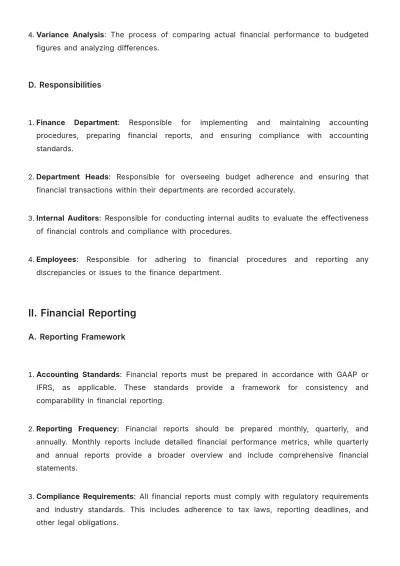 Free Accounting Finance Procedure Template to Edit Online