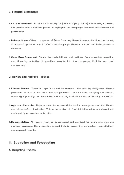Free Accounting Finance Procedure Template to Edit Online