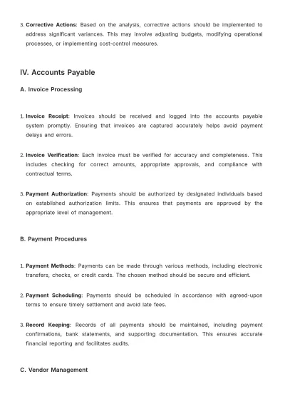 Free Accounting Finance Procedure Template to Edit Online