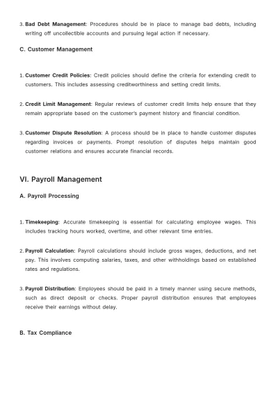 Free Accounting Finance Procedure Template to Edit Online