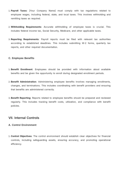 Free Accounting Finance Procedure Template to Edit Online
