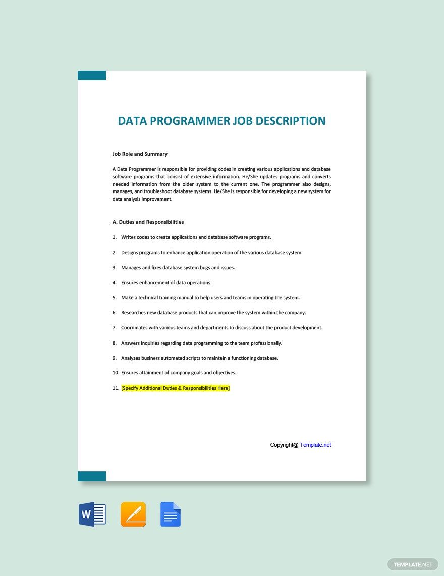 Programmer Templates in Googledocs Templates, Designs, Docs, Free
