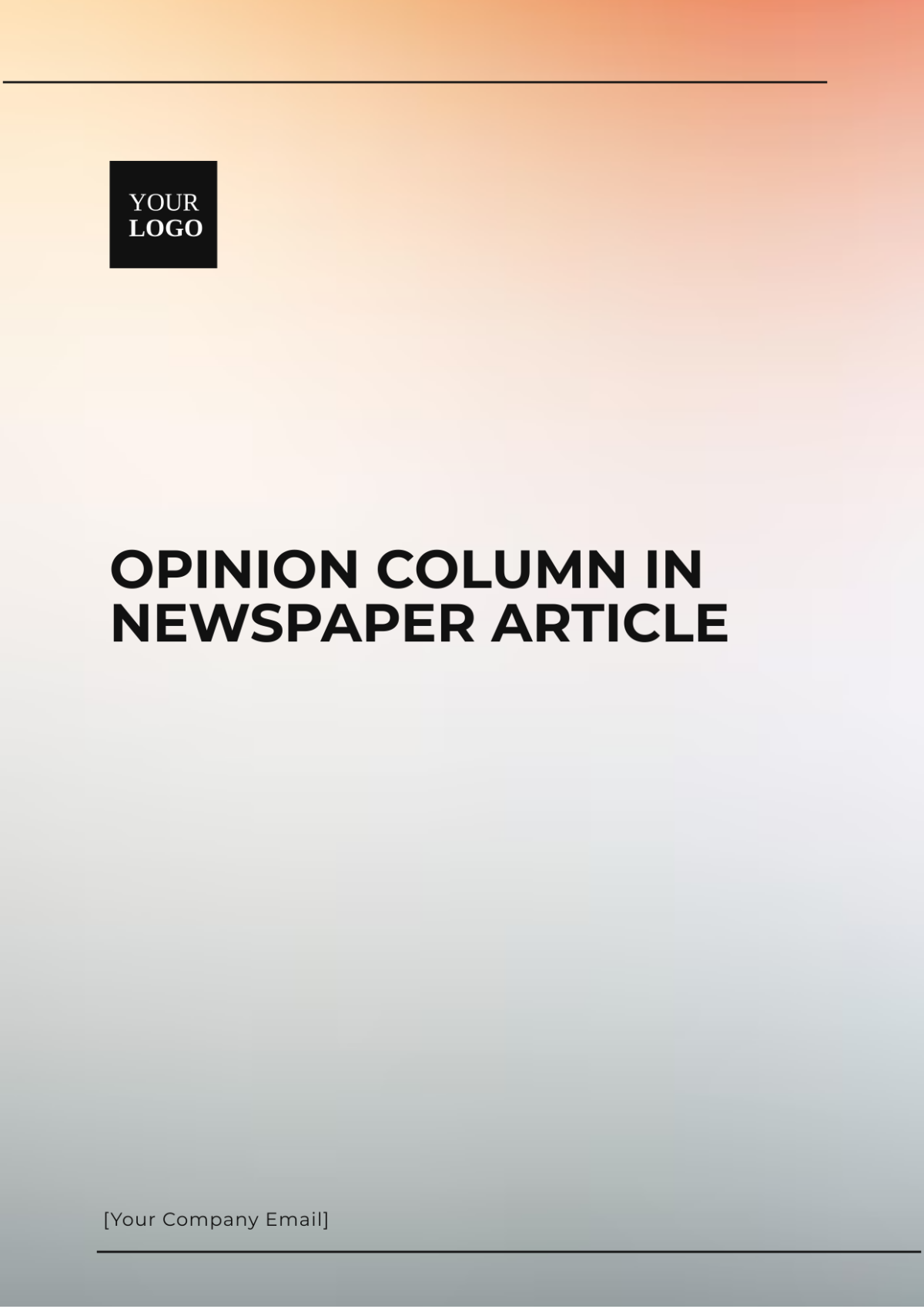 Opinion Column in Newspaper Article Template - Edit Online & Download