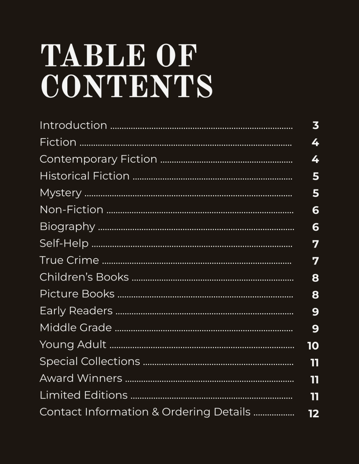 Free Book Catalog Template to Edit Online