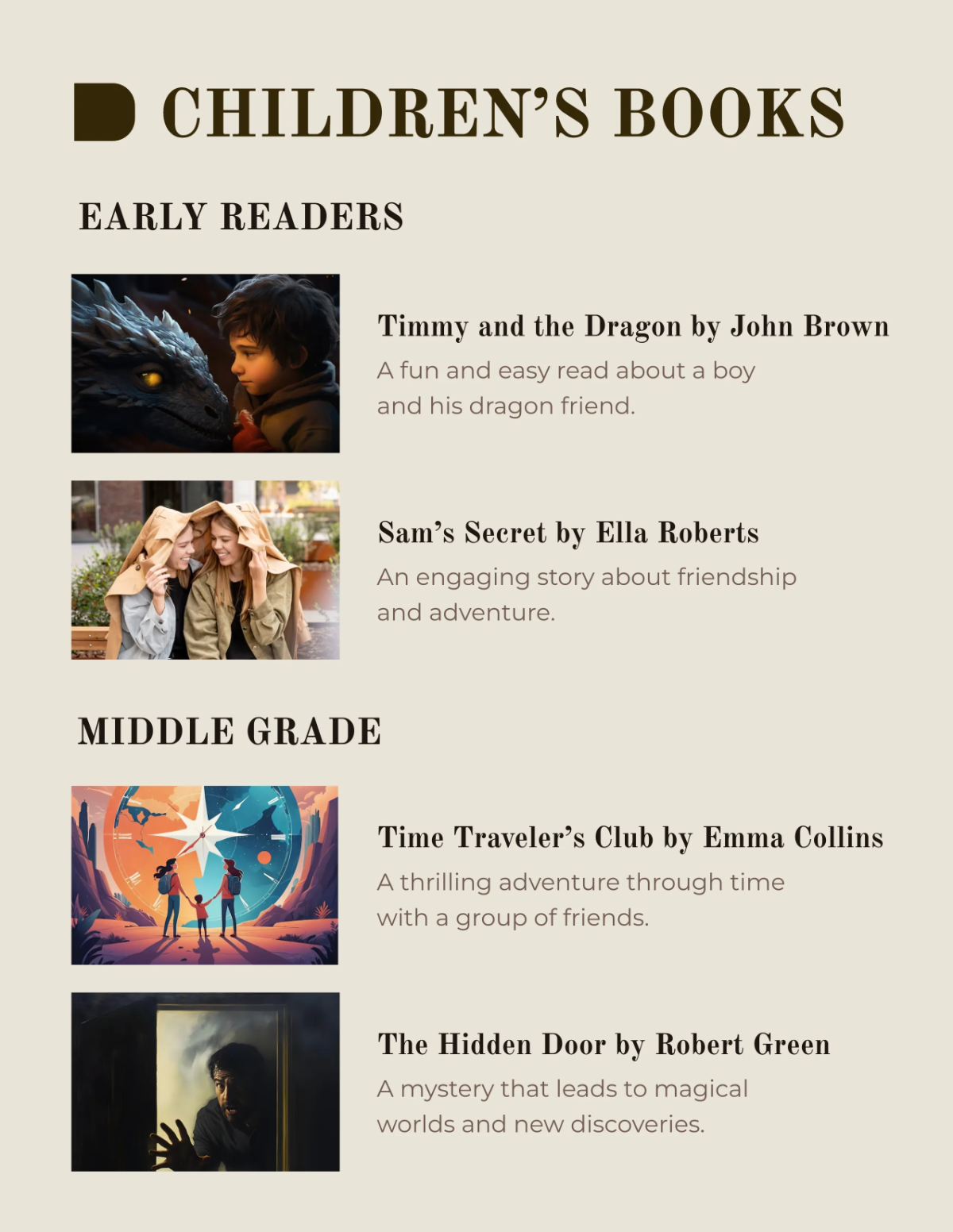 Free Book Catalog Template to Edit Online