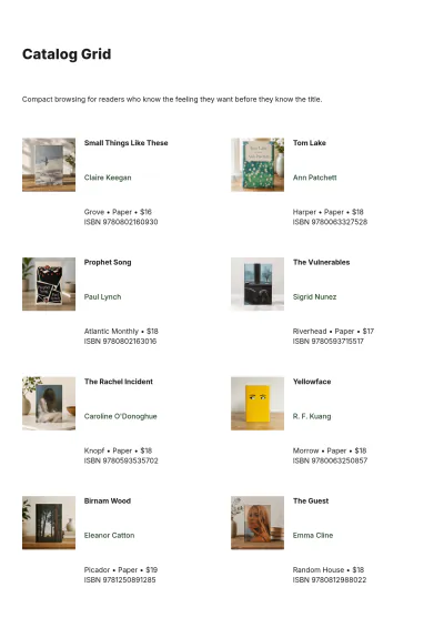 Free Book Catalog Template to Edit Online