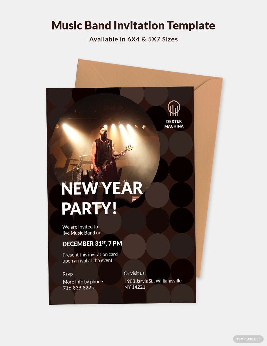 Music Band Invitation Template in Word, Illustrator, PSD, Apple Pages, Publisher, InDesign