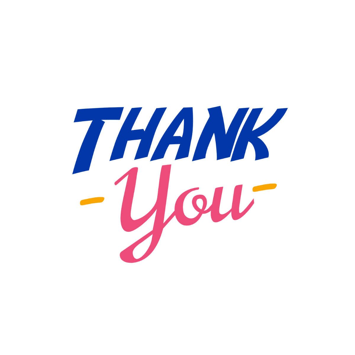 Colorful Thank You Text