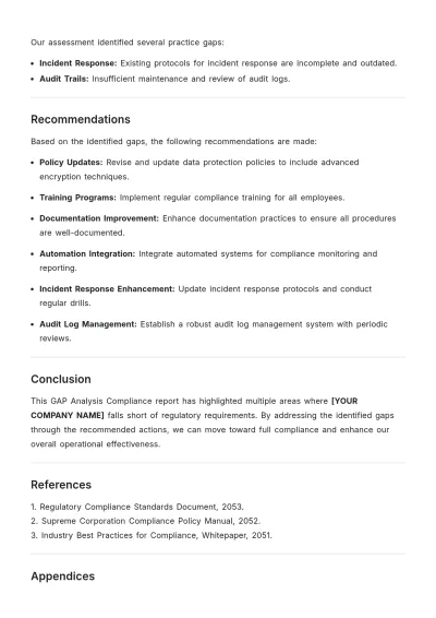 Free Gap Analysis Compliance Template to Edit Online